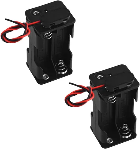 Vista 6 de WMYCONGCONG Paquete de 5 4 soportes de batería AA de 1.5 V con clip de batería con cable tipo I Conector a presión estándar (4AA) para tiras LED