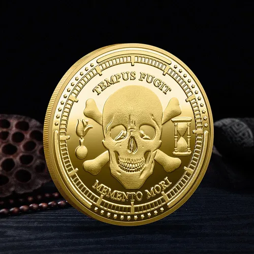 Vista 3 de Reflexiones estoicas: Monedas Memento Mori y Memento Vivere - Abraza la esencia de la vida con recordatorios reflexivos