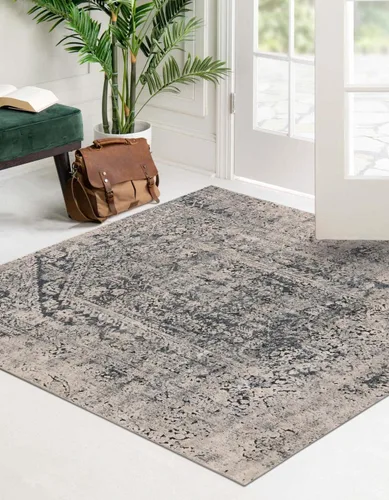 Vista 14 de Unique Loom Chateau Collection - Alfombra de área - Quincy (2' x 3' 1" Rectángulo, Beige/Marrón)