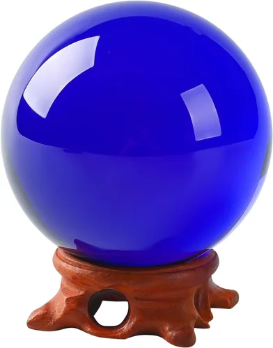 Vista 13 de Bola de Cristal Ámbar Pequeña 60mm/2.3 pulgadas con Soporte de Madera Rosa y Caja de Regalo para Fotografía de Lensball, Adivinadora, Feng Shui