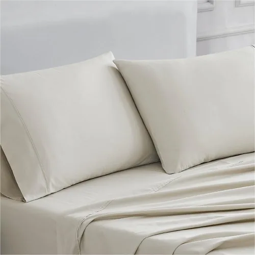 Vista 20 de Linen Closet Juego de sábanas tamaño individual – 100% algodón natural percal, juego de sábanas de cama individual de 3 piezas refrescante