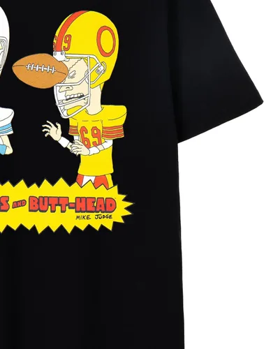 Vista 4 de Beavis & Butthead - Camiseta negra de manga corta para hombre, diseño de dibujos animados retro, moda nostalgia de los años 90 para hombre