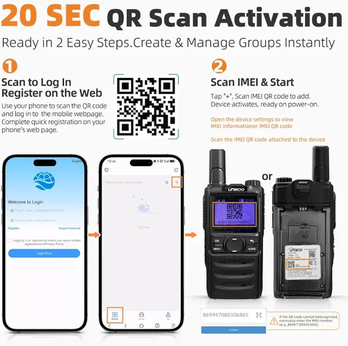 Vista 4 de Walkie Talkies gratis de por vida de rango ilimitado 4G LTE POC Radios