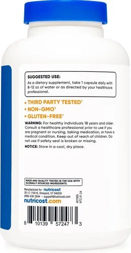 Vista 5 de Nutricost Eleuthero siberiano 500 mg, 240 cápsulas (2 botellas) - Eleutherococcus Senticosus - Sin gluten y sin OMG