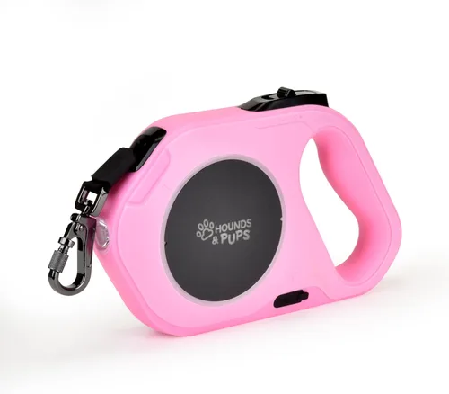 Vista 8 de Hounds & Pups - Correa retráctil para perro, 15 pies de longitud, luz LED para paseos nocturnos (morado)