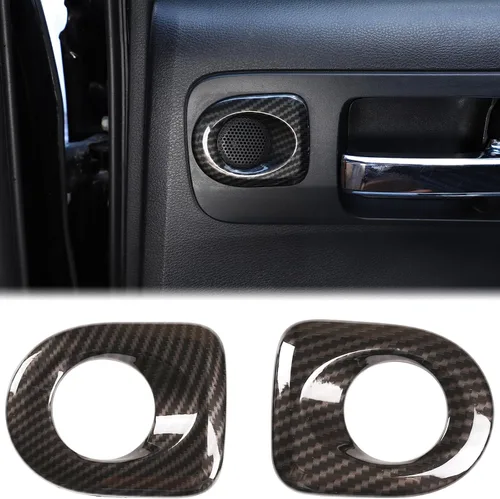 Vista 10 de Anillo de ajuste de cubierta de audio estéreo de sonido para puerta delantera interior de automóvil compatible con Toyota Tundra 2007-2021 Sequoia