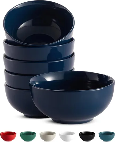 Vista 14 de KooK Tazones de sopa, cuenco para cereales, cerámica, cuencos para cocina, microondas, lavavajillas y congelador, platos de porcelana para pasta