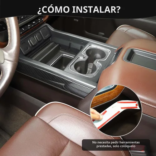 Vista 6 de Cubierta para panel lateral de palanca de cambios de consola central Silverado para Chevy Silverado GMC Sierra 2014-2018 Accesorios interiores