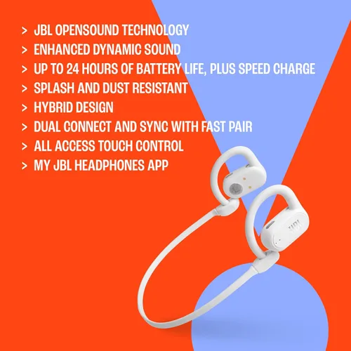 Vista 8 de JBL SoundGear Sense - Auriculares verdaderamente inalámbricos de oído abierto, tecnología JBL OpenSound, resistente a salpicaduras y polvo, 4