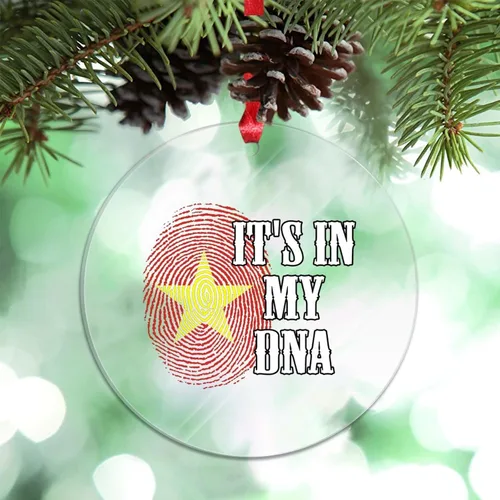 Vista 23 de Adorno de Navidad personalizado del Reino Unido 2023 It's in My DNA, adorno de huellas dactilares para decoración de árbol de Navidad, recuerdo