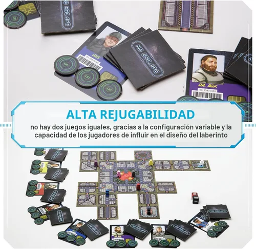 Vista 6 de Juego de Mesa No Escape - Juegos de Mesa de Estrategia para Adultos, Juegos Familiares, Juegos de Fiesta. Juego de Laberinto de Traidor de Sabotaje