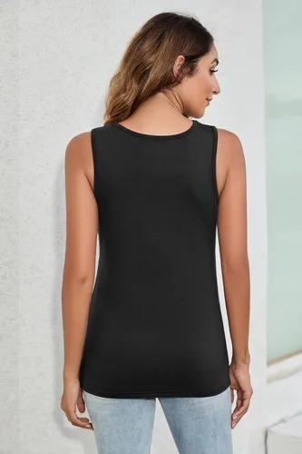 Vista 6 de Sosolism Rayon Nursing Tank Top for Breastfeeding Sleeveless Maternity Vest Pregnancy Clothes Maternity 3 Pack