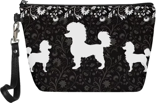 Vista 26 de Howilath Novedad Impreso Elegante Bolso Cosmético De Las Mujeres, Perros Animales Perezoso Diseño Floral Niña Trapezoide Cosméticos Bolsa De
