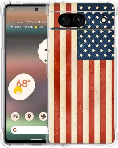 Vista 31 de Funda para Google Pixel 7a, diseño de mariposas azules, rosas, protección contra caídas, a prueba de golpes, TPU de cuerpo completo, resistente a