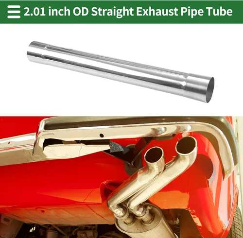 Vista 2 de Motoforti 2 "OD tubo recto tubo T304 acero inoxidable DIY tubo de coche personalizado tubería 18 pulgadas longitud doble expansión extremos pulido