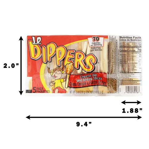 Vista 2 de J.R. Dippers - Aperitivos de salsa de queso y palitos de pan (2 paquetes), 2 paquetes