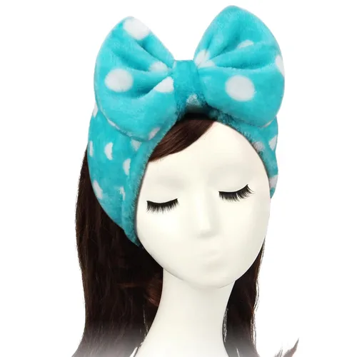 Vista 10 de Shintop Diadema de Spa, Diadema de Maquillaje de Vellón Coral Suave con Lindo Lazo, Banda Elástica para el Cabello para Lavar la Cara, Cuidado