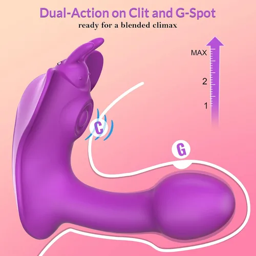 Vista 4 de Vibrador portátil controlado por aplicación, vibrador de control remoto de doble acción, MEANINS Sophia, consolador vibrador de larga distancia, 10