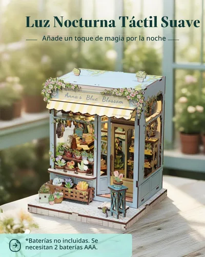 Vista 3 de Cutefun - Kit de rincón de libros - Kit de casa en miniatura DIY para adultos y adolescentes, kit de rompecabezas de madera 3D en miniatura con LED