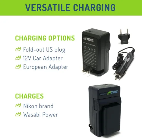 Vista 6 de Wasabi Power Batería (paquete de 2) y cargador de repuesto para Nikon EN-EL25, EN-EL25a, 4241, MH-32 compatible con Nikon Z30, Z50, Z50 II, Zfc