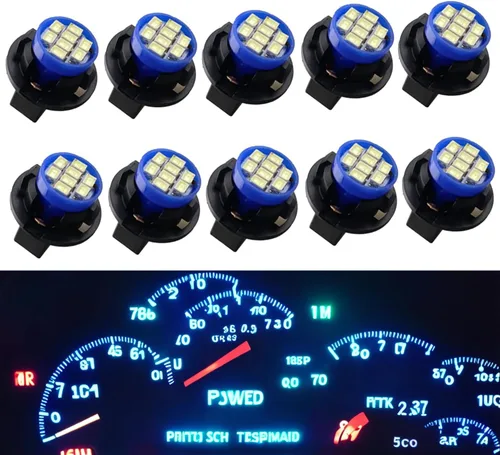 Vista 10 de T10 194 168 Bombillas LED para instrumentos de tablero azul con enchufe de bloqueo giratorio, extremadamente brillante, panel de instrumentos T10