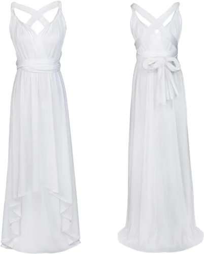 Vista 5 de OwlFay Vestido de fiesta de cóctel de alta baja y baja convertible, para mujer