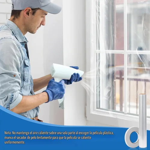 Vista 5 de Frienda Kit de aislamiento de ventana de 2 rollos para invierno, cada rollo de 62 x 210 pulgadas, kit de aislamiento de plástico para ventanas
