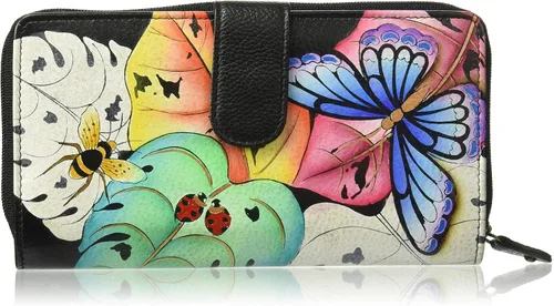 Vista 9 de Anna by Anuschka Women's Hand Painted Genuine Leather Two Fold Wallet