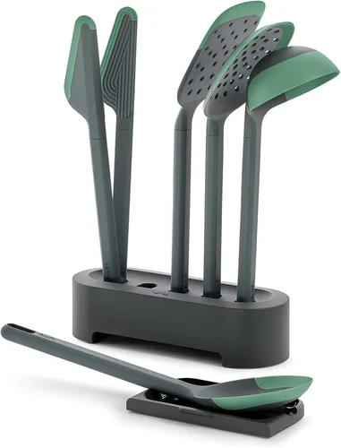 Vista 2 de Lékué Essential Cooking - Juego de herramientas (5 piezas), color gris con verde