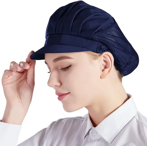 Vista 13 de Nanxson 3 piezas Gorra de chef para cocina, gorro de cocina, redes para el cabello de malla, servicio de alimentos CF9033 Negro*3 piezas