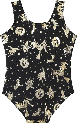 Vista 2 de QoozZ Maillot de gimnasia con estampado de arcoíris brillante para niñas, Arcoiris (Rainbow)