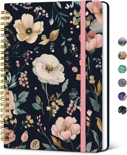 Vista 24 de Taja Cuaderno de Diario en Espiral con Líneas para Mujeres, A5 Lindo Cuaderno de Tapa Dura con Rayas Universitarias para Trabajo y Toma de Notas