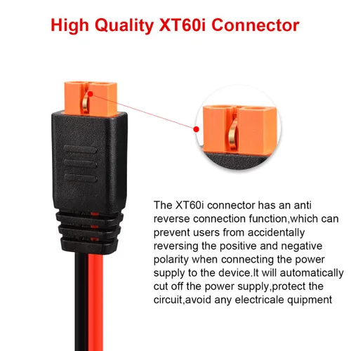 Vista 3 de ELFCULB Cable de carga solar a XT60i de 10AWG Cable de extensión de panel solar para estación de energía portátil River 600 Paquete de batería