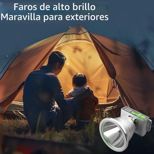 Vista 7 de Faro LED diseño separado faro al aire libre impermeable recargable largo alcance faro adecuado para acampar senderismo caza