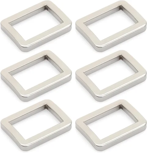 Vista 13 de CRAFTMEMORE Hebilla de anillos rectangulares planos de metal para bolsa, correa de cinturón, acabado de calidad de bucle resistente, paquete de 6