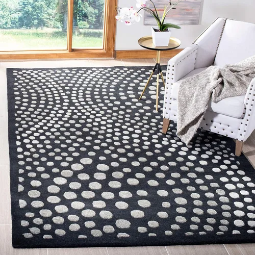 Vista 9 de SAFAVIEH Soho Collection SOH654A - Alfombra decorativa hecha a mano de lana y viscosa de 2 x 3 pies, color gris oscuro