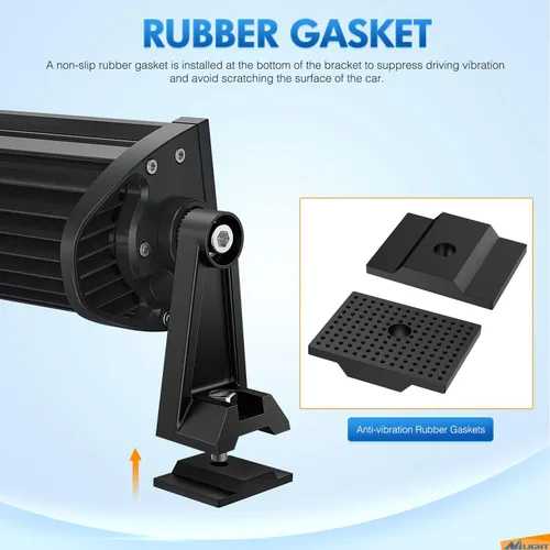 Vista 5 de Nilight 2 soportes de montaje lateral universales ajustables para barra de luz LED, color negro