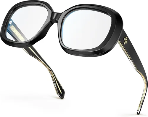 Vista 13 de VISOONE Chunky Oversized Blue Light Blocking Glasses for Women Men Lavinia