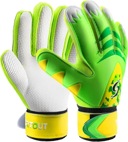 Vista 20 de Sportout Guantes de portero para niños, guantes de fútbol con doble protección en la muñeca y material de látex resistente al desgaste
