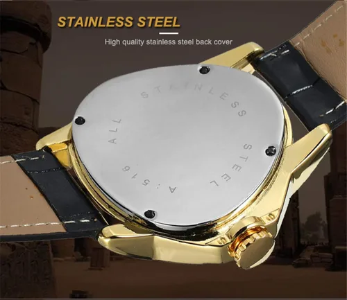 Vista 6 de BOSNI Triangle Skeleton Watch for Men Mechanical Automatic Wristwatch Sport Stainless Steel Mens Watches