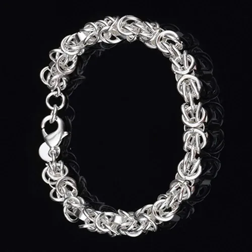 Vista 4 de Goodilest - Pulseras de plata de ley 925 para mujer pulsera de cadena de banquete regalo de joyería Plata