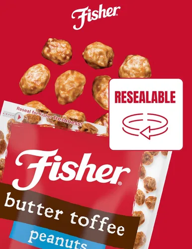 Vista 4 de Fisher Snack - Cacahuetes de caramelo de mantequilla, 5.5 onzas, sin colores ni sabores artificiales