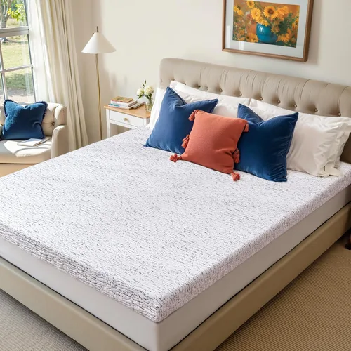 Vista 9 de Subrtex Cubrecolchón de espuma viscoelástica, cubrecolchón de espuma viscoelástica con infusión de gel de 3 pulgadas, cubrecolchón de espuma