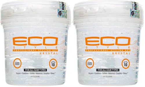 Vista 4 de Eco Style Krystal Styling Gel - Añade cuerpo y brillo a todos los estilos - Hidrata y mantiene el cabello sano - Agarre fuerte y sin peso - Ideal