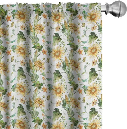 Vista 12 de Lunarable Cortinas para ventana para mascotas, divertidos personajes de gatos, estilo artístico, gatitos juguetones, animales peludos, decoración