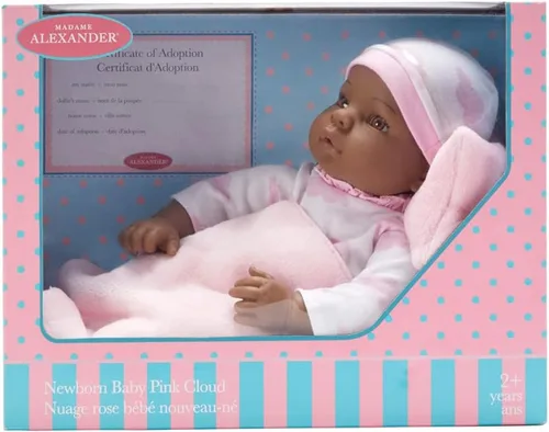 Vista 3 de Madame Alexander Muñeca Lee Middleton de recién nacido de 16 pulgadas, nube rosa, tono de piel oscuro