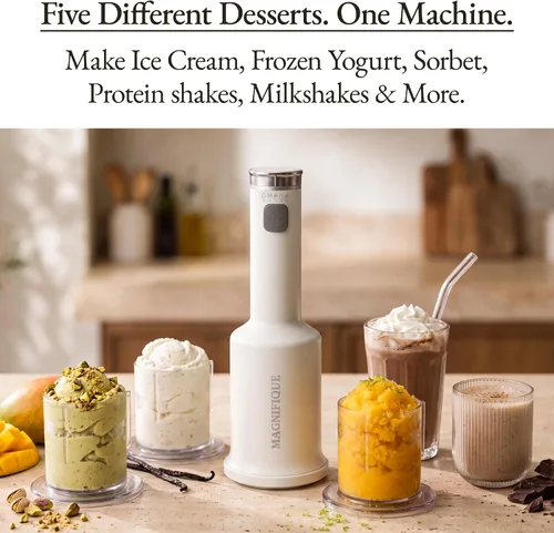 Vista 2 de Heladera 3 tazas, 5 presets Sorbet Milkshake Slushy, 160W Gris