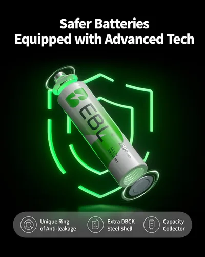 Vista 9 de EBL 8 baterías recargables de C 5000mAh Ni-MH C tamaño batería con 4 AA 4 AAA