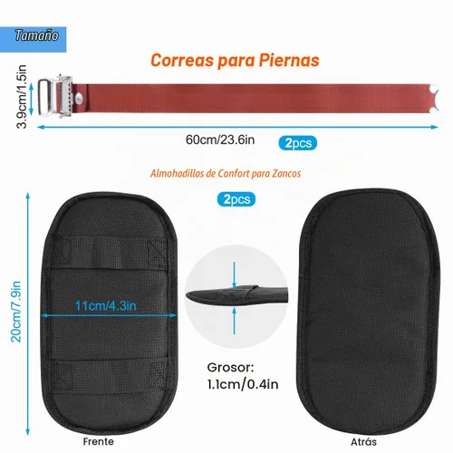 Vista 2 de Paquete de 2 piezas de repuesto para pilotes de yeso, almohadillas cómodas acolchadas protectoras para paneles de yeso, correas ajustables de nailon