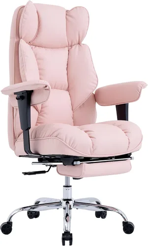 Vista 11 de Efomao Silla de Oficina Grande y Alta 400lbs - Sillas de Oficina Ejecutivas con Reposapiés, Silla de Computadora de Cuero PU Resistente